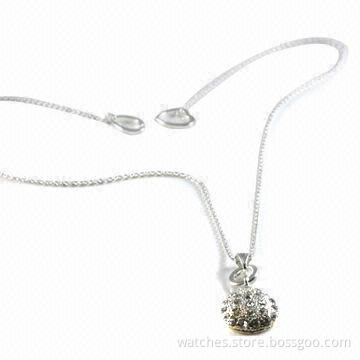 Fashionable Necklace with Chrome Plating and Pendant, Made of Zinc Alloy, Unique, OEM/ODM is Welcome